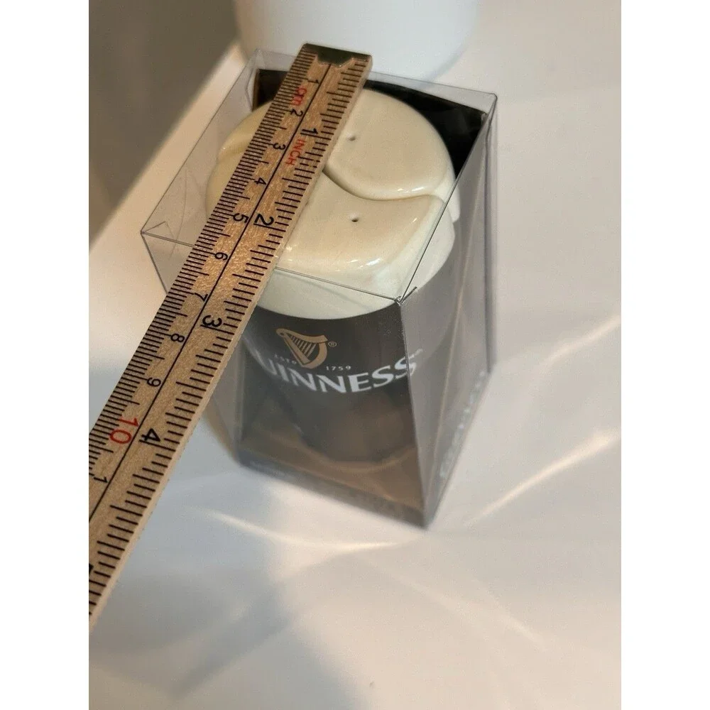 Guinness Pint Glass Salt and Pepper Shakers Set Ceramic Yin Yang New In Box